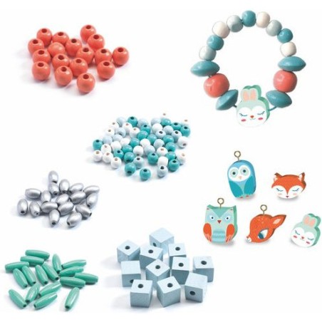 Perles et bijoux - Perles bois - Petits animaux - Djeco