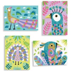 Sables Colorés avec Paillettes Éblouissants Oiseaux - Djeco 2