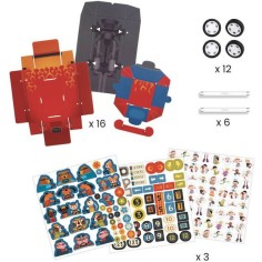 3 voitures de course à créer - Do it Yourself - Djeco 2