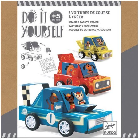 3 voitures de course à créer - Do it Yourself - Djeco