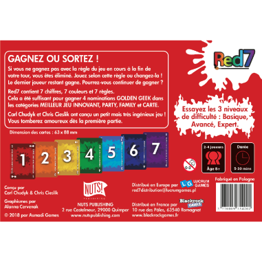 Red7 - Jeu de société - Nuts Publishing