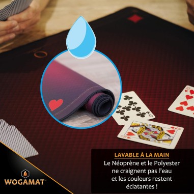 Tapis Cartes Prestige Rouge 60x60 cm - Accessoires - Wogamat