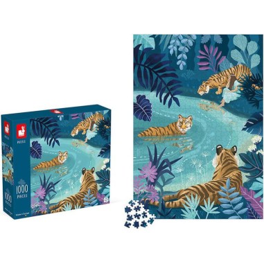 Puzzle 1000 pièces Tigres au Clair de Lune Dès 9 ans - Janod