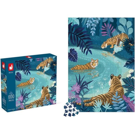 Puzzle 1000 pièces Tigres au Clair de Lune Dès 9 ans - Janod