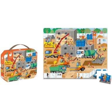 Puzzle enfant 4 ans - Puzzle engins, jouet enfant 4 ans - Janod
