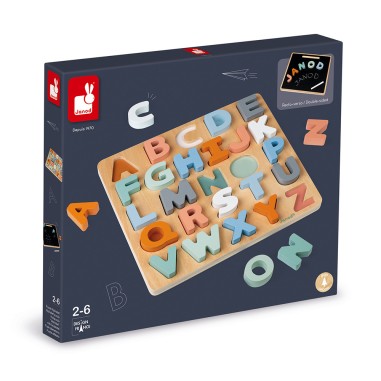 Puzzle alphabet bois - Puzzle lettres pour enfant dès 2 ans - Janod