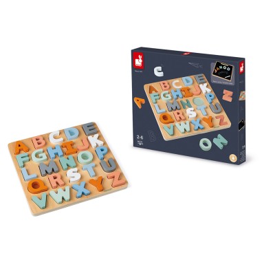 Puzzle alphabet bois - Puzzle lettres pour enfant dès 2 ans - Janod