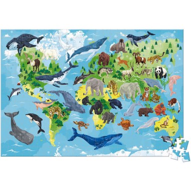 Puzzle éducatif 350 pièces les espèces prioritaires Wwf - Janod