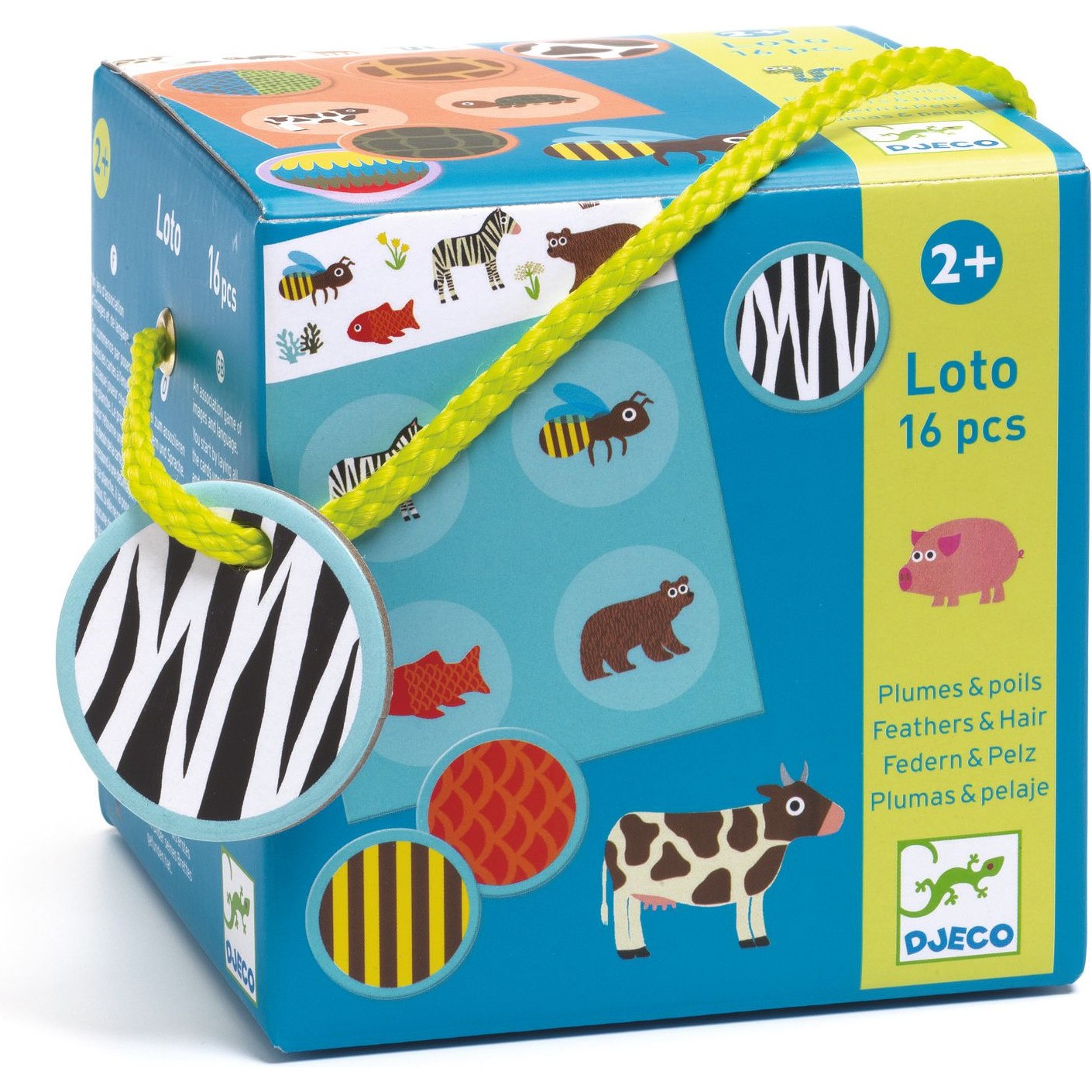 Mémo, Loto, Domino Loto Plumes & poils Djeco