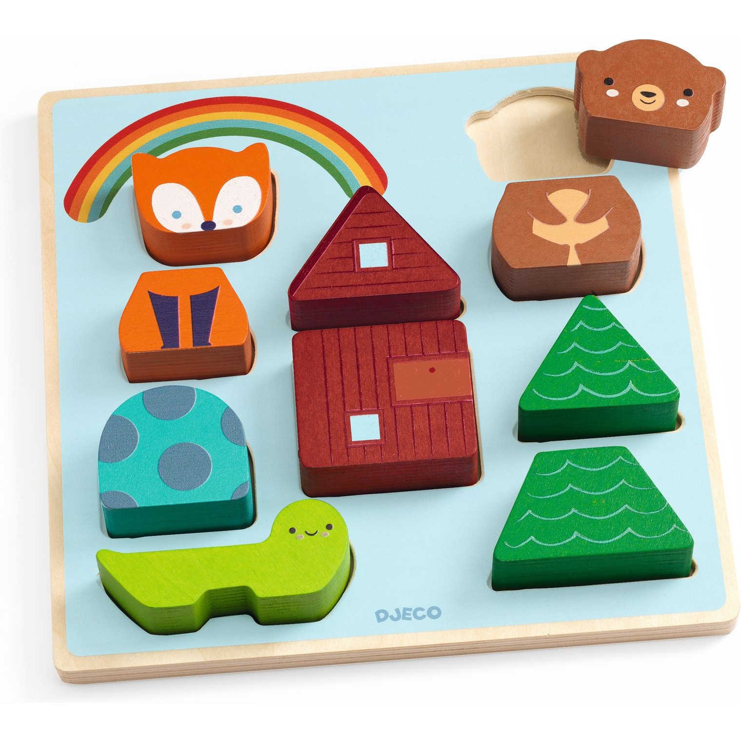 Puzz & Match Rainbow Puzzle en bois relief Djeco