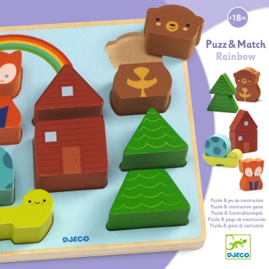 Puzzles relief - Puzz & Match Rainbow - Djeco