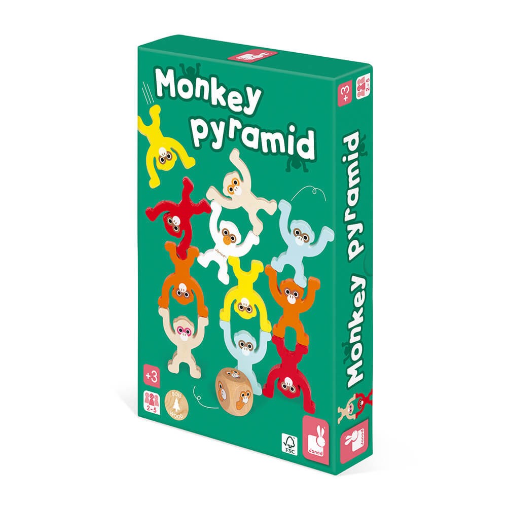 Monkey Pyramide Jeu d'adresse en bois Janod