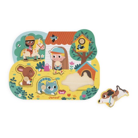 Puzzle en bois pour bébé animaux - Jeu d'éveil enfant 18 mois - Janod Puzzle en bois pour bébé animaux - Jeu d'éveil enfant 18 mois - Janod