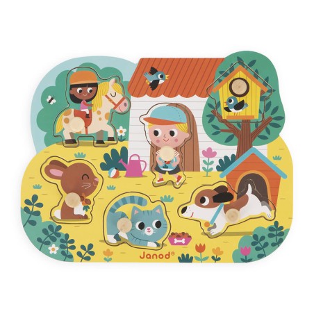 Puzzle en bois pour bébé animaux - Jeu d'éveil enfant 18 mois - Janod Puzzle en bois pour bébé animaux - Jeu d'éveil enfant 18 mois - Janod
