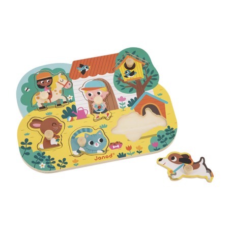 Puzzle en bois pour bébé animaux - Jeu d'éveil enfant 18 mois - Janod Puzzle en bois pour bébé animaux - Jeu d'éveil enfant 18 mois - Janod