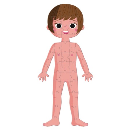 Puzzle corps humain - 4 Puzzles éducatifs géants dès 4 ans - Janod
