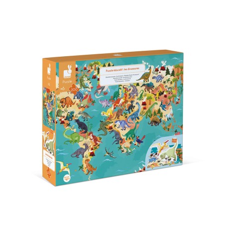 Puzzle géant - Puzzle dinosaure 200 pièces en carton - Janod Puzzle géant - Puzzle dinosaure 200 pièces en carton - Janod