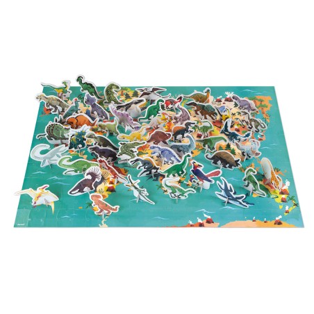 Puzzle géant - Puzzle dinosaure 200 pièces en carton - Janod Puzzle géant - Puzzle dinosaure 200 pièces en carton - Janod