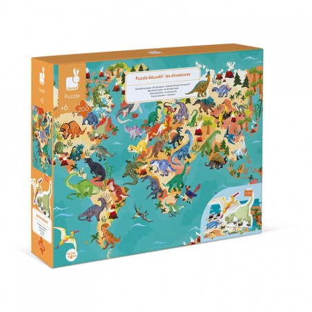 Puzzle géant - Puzzle dinosaure 200 pièces en carton - Janod Puzzle géant - Puzzle dinosaure 200 pièces en carton - Janod