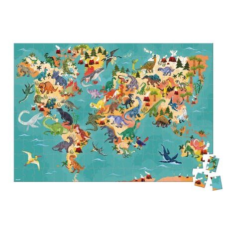 Puzzle géant - Puzzle dinosaure 200 pièces en carton - Janod Puzzle géant - Puzzle dinosaure 200 pièces en carton - Janod