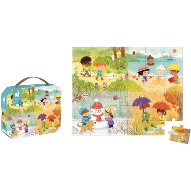 Puzzle Les Saisons - 36 pcs - Un jeu - Janod