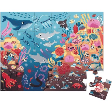 Puzzle phosphorescent - Puzzle magique l'océan pour enfant 3 ans - Janod