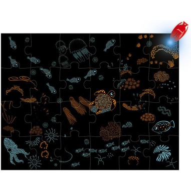 Puzzle phosphorescent - Puzzle magique l'océan pour enfant 3 ans - Janod