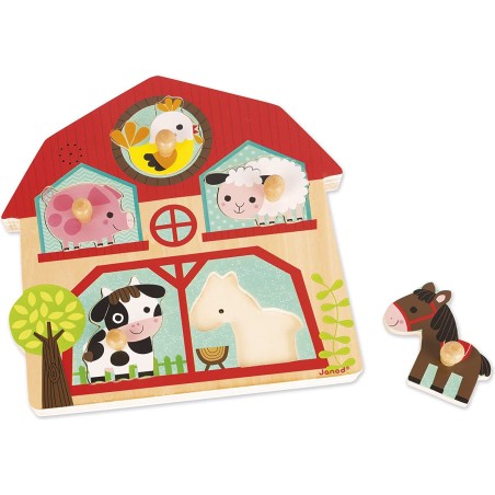 Puzzle musical Les copains de la Ferme - Un jouet - Janod Puzzle musical Les copains de la Ferme - Un jouet - Janod
