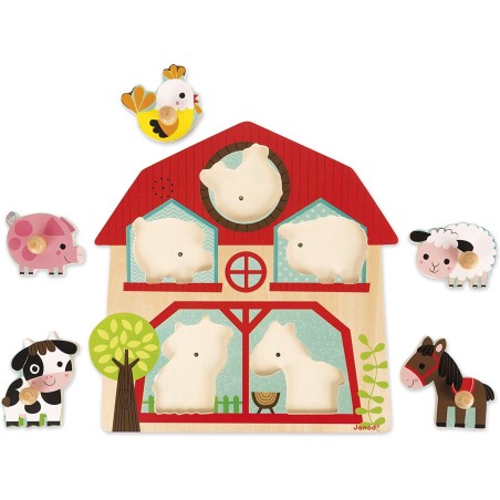Puzzle musical Les copains de la Ferme - Un jouet - Janod Puzzle musical Les copains de la Ferme - Un jouet - Janod