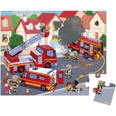 Puzzle Pompiers - 24 pcs - Un jeu - Janod 2