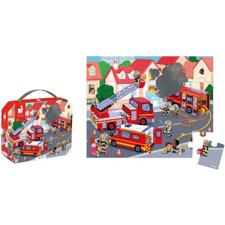Puzzle Pompiers - 24 pcs - Un jeu - Janod Puzzle Pompiers - 24 pcs - Un jeu - Janod