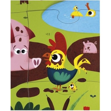 Puzzle Tactile de la Ferme 20 pièces : Puzzles 20 à 49 pièces - Janod