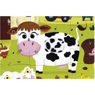 Puzzle Tactile de la Ferme 20 pièces : Puzzles 20 à 49 pièces - Janod