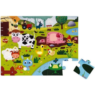 Puzzle Tactile de la Ferme 20 pièces : Puzzles 20 à 49 pièces - Janod