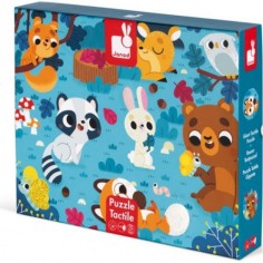 Puzzle tactile - Puzzle les animaux de la forêt carton 20 pièces - Janod