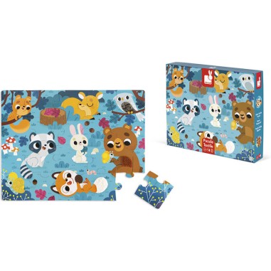 Puzzle tactile - Puzzle les animaux de la forêt carton 20 pièces - Janod