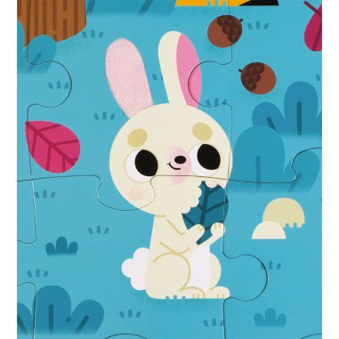 Puzzle tactile - Puzzle les animaux de la forêt carton 20 pièces - Janod