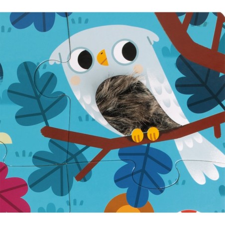 Puzzle tactile - Puzzle les animaux de la forêt carton 20 pièces - Janod