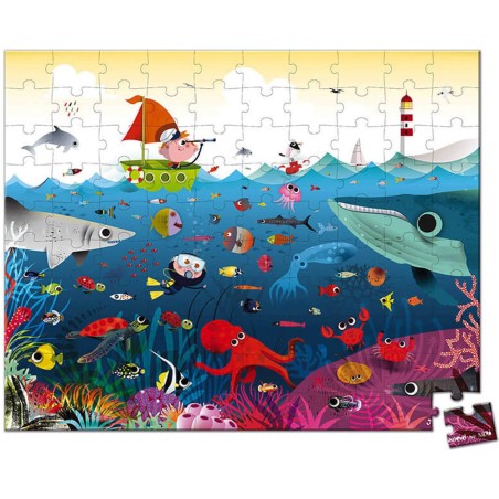 Puzzle Le Monde Sous-Marin 100 pièces : Puzzles 50 à 149 pièces - Janod