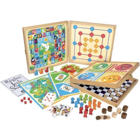 Coffret de Jeux classiques - 80 règles - Dès 3 ans - Jeujura