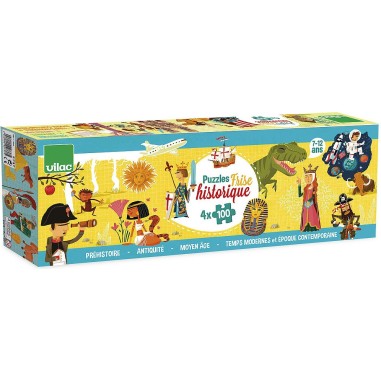 Grande frise historique puzzle 4 x 100 pcs - des 6 ans - Vilac