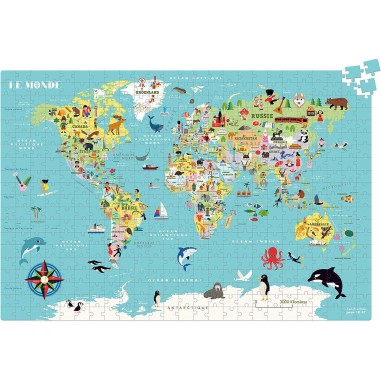 Puzzle carte du monde Ingela P. Arrhenius - Puzzle éducatif - Vilac
