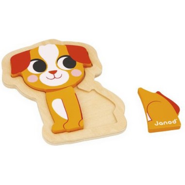 Puzzles bois bébé - Set 3 puzzles animaux, enfant 18 mois - Janod
