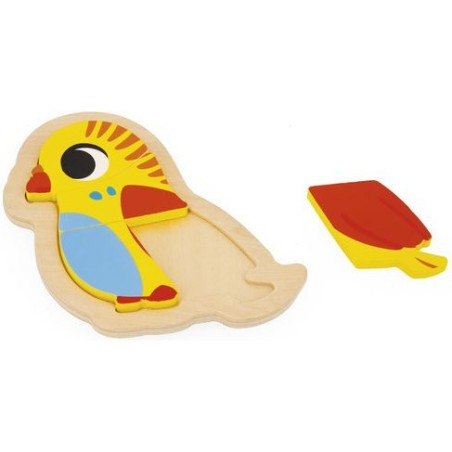 Puzzles bois bébé - Set 3 puzzles animaux, enfant 18 mois - Janod