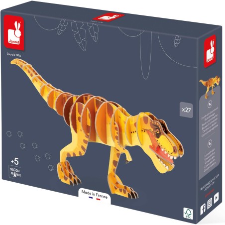 Puzzle dinosaure 3D -rex, pour enfant dès 5 ans - Janod Puzzle dinosaure 3D -rex, pour enfant dès 5 ans - Janod