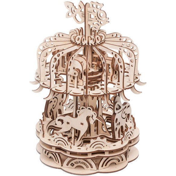 Carrousel petit modèle maquette 3D mobile en bois Mr. Playwood