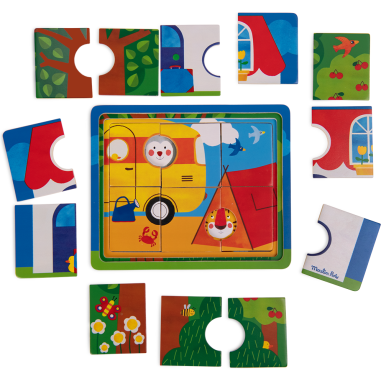 Puzzle 3 niveaux Les Popipop - Moulin Roty