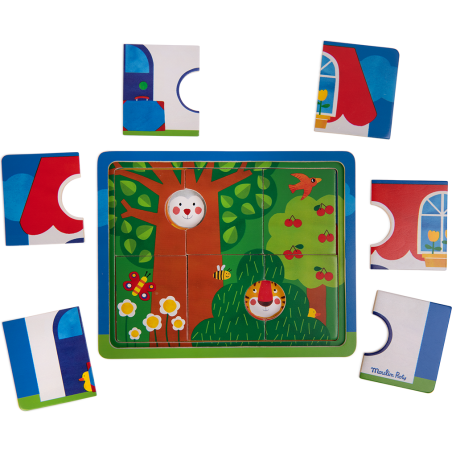 Puzzle 3 niveaux Les Popipop - Moulin Roty