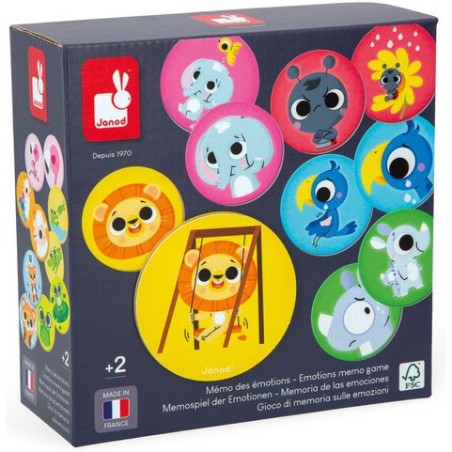 Jeu de mémo pour enfant 2 ans, jeu de société émotions - Janod