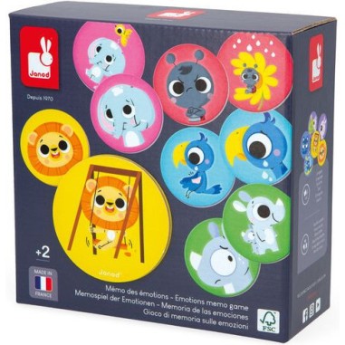 Jeu de mémo pour enfant 2 ans, jeu de société émotions - Janod